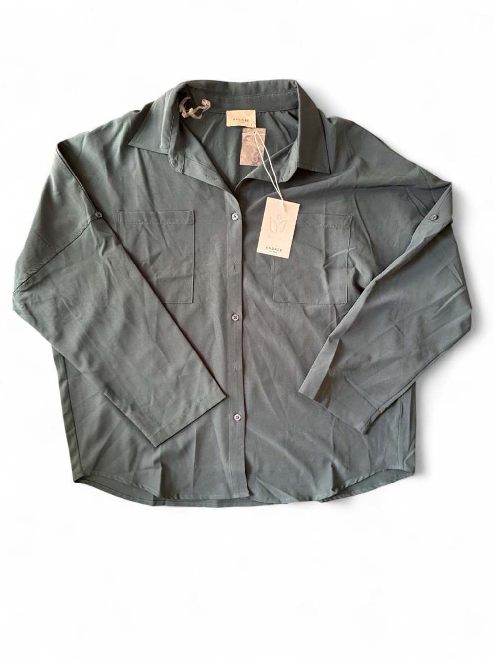 Andree Olive Green Button-Down Shirt